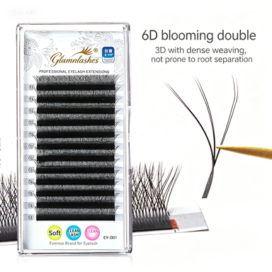 6D Blooming Double Lash Extensions, 3D Dense Weaving Professional Volume Lashes