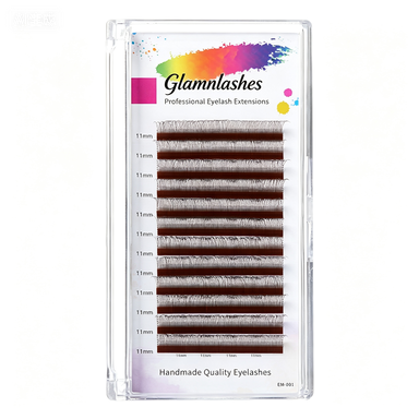 Glamnlashes-0.07 Dark brown 2D volume lashes extension