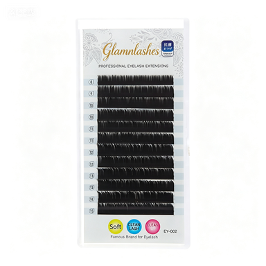 L-Curl Round Classic Lash Extensions Tray, Professional Single Round Lashes with L Curl