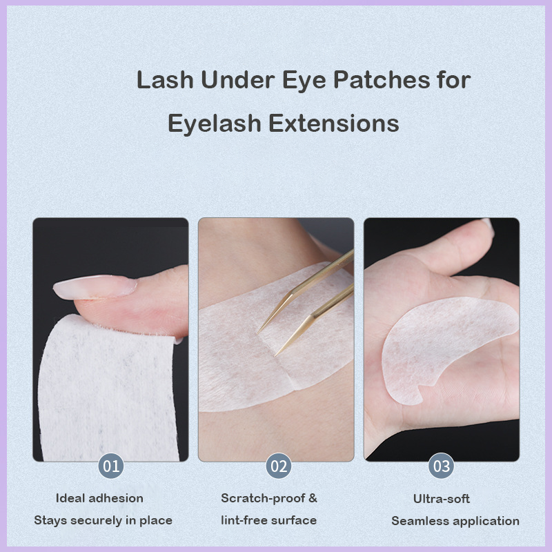 Lint-Free Under Eye Gel Patches for Eyelash Extensions - Ultra Soft, Hypoallergenic Lash Pads for Salon & Home Use