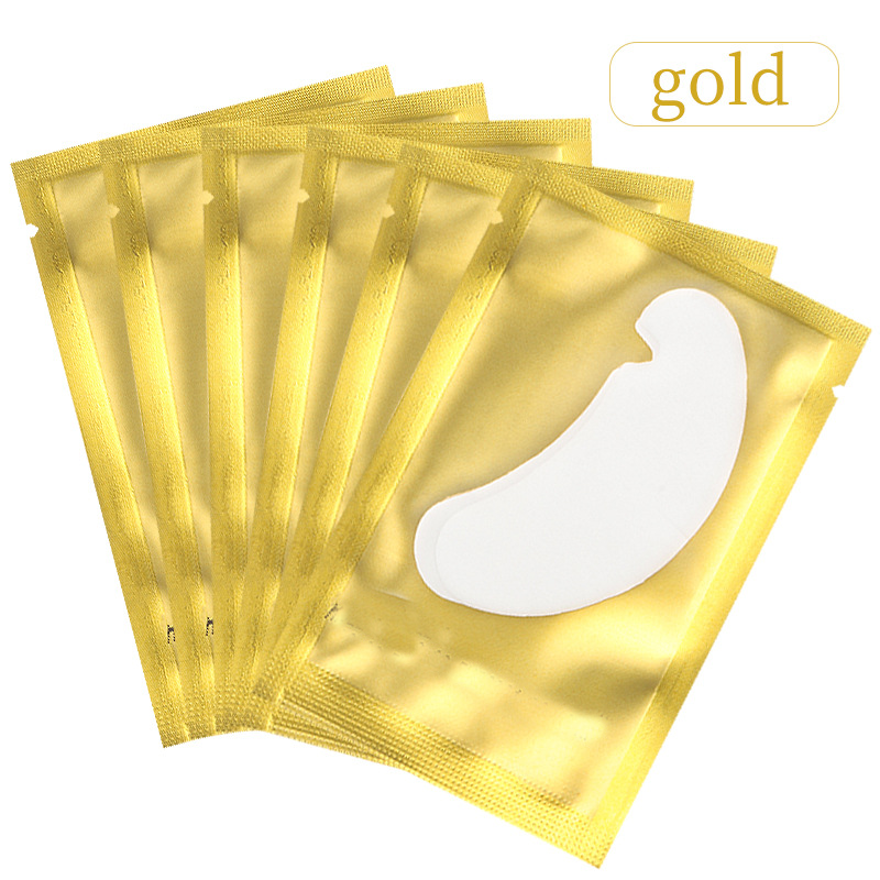 50Pairs Gold Under Eye Gel Pads for Eyelash Extensions - Lint-Free Lash Extension Patches