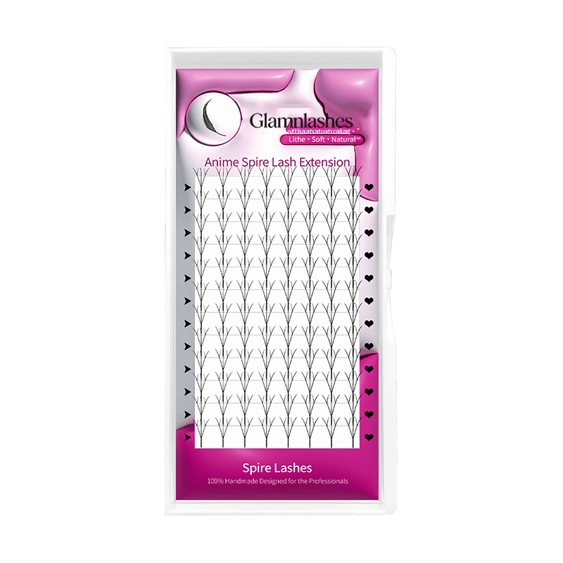 Glamnlash Anime Spire Lash Extensions Tray, 100% Handmade, Natural & Soft Spire Lashes for Lash Artists