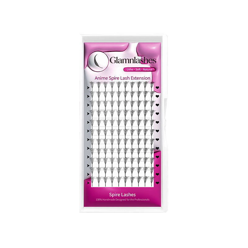 Glamnlash Anime Spire Lash Extensions Tray, Pre-Made Spire Fans, Soft Natural Lashes for Lash Artists