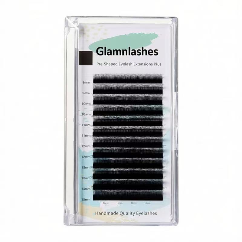 Narrow 3D Pre-Shaped Lash Extensions Tray, Handmade Lashes with Mixed Lengths 8-15mm