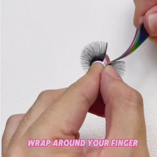 ashmere Volume Lash Fan Making Demo, Eyelash Extension Artist Operation Guide with Tweezers
