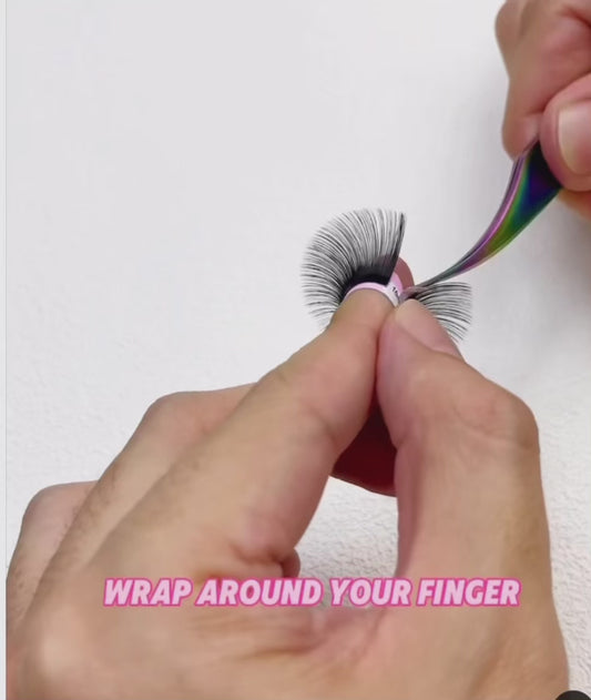 ashmere Volume Lash Fan Making Demo, Eyelash Extension Artist Operation Guide with Tweezers