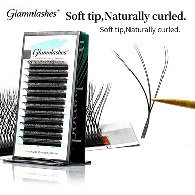 Soft Tip Naturally Curled Lash Extensions, Professional Volume Lashes